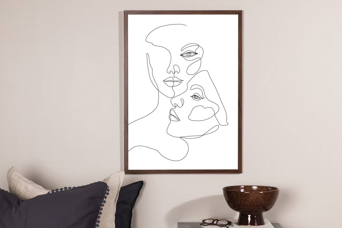 Faces – Décoration murale – Noir, Blanc – 70 x 50 cm