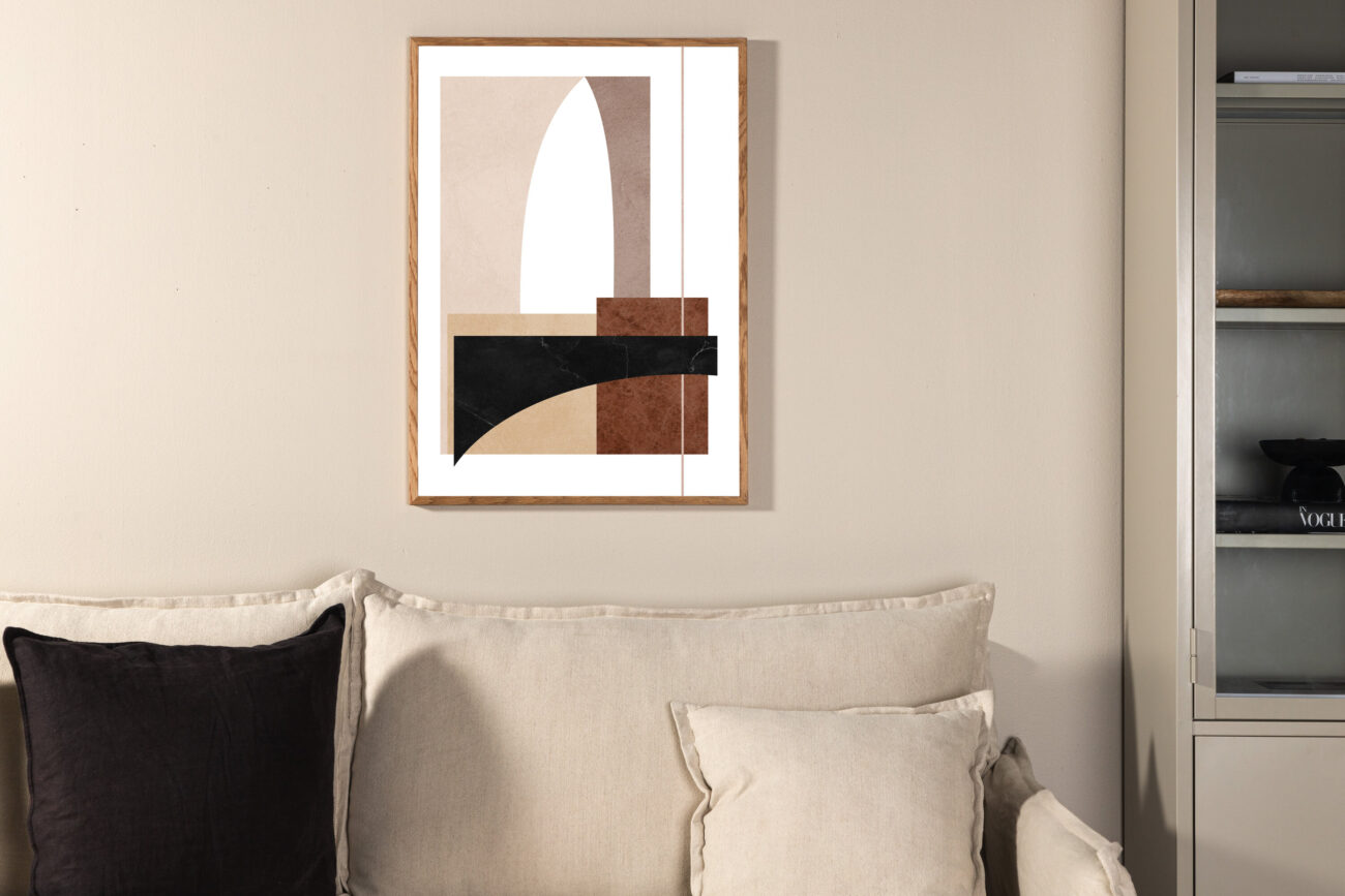 Materials – Décoration murale – Beige, Blanc, Marron – 100 x 70 cm