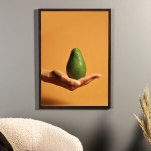 Avocado – Décoration murale – Vert, Orange – 30 x 21 cm