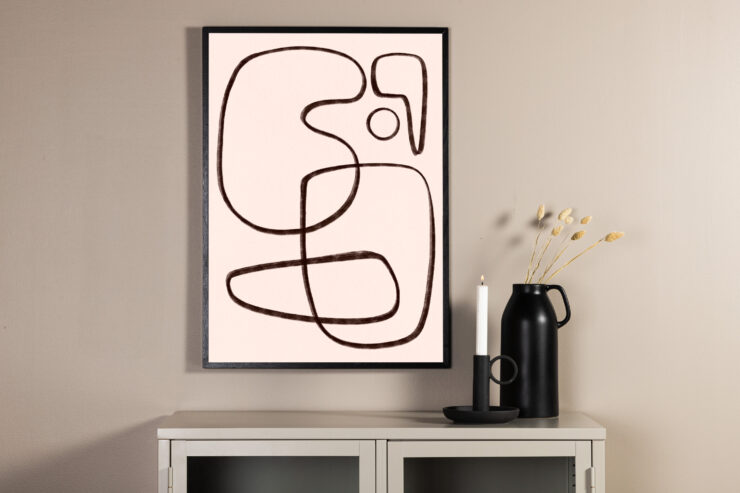 Line art – Décoration murale – Noir, Blanc – 70 x 50 cm