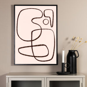 Line art – Décoration murale – Noir, Blanc – 100 x 70 cm