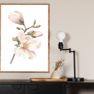 Hand made – Décoration murale – Rose, Blanc – 70 x 50 cm