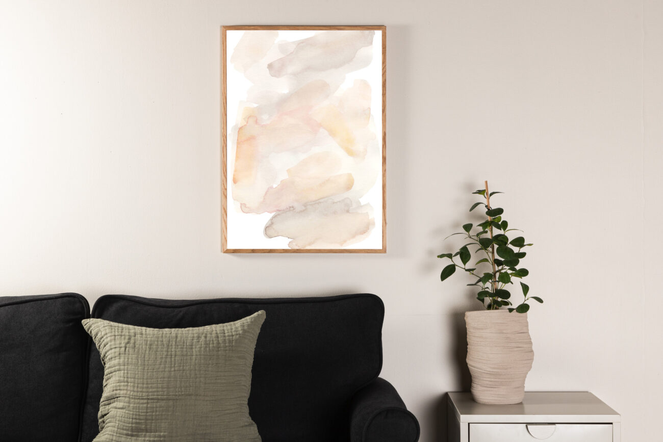 Water colour – Décoration murale – Beige – 100 x 70 cm
