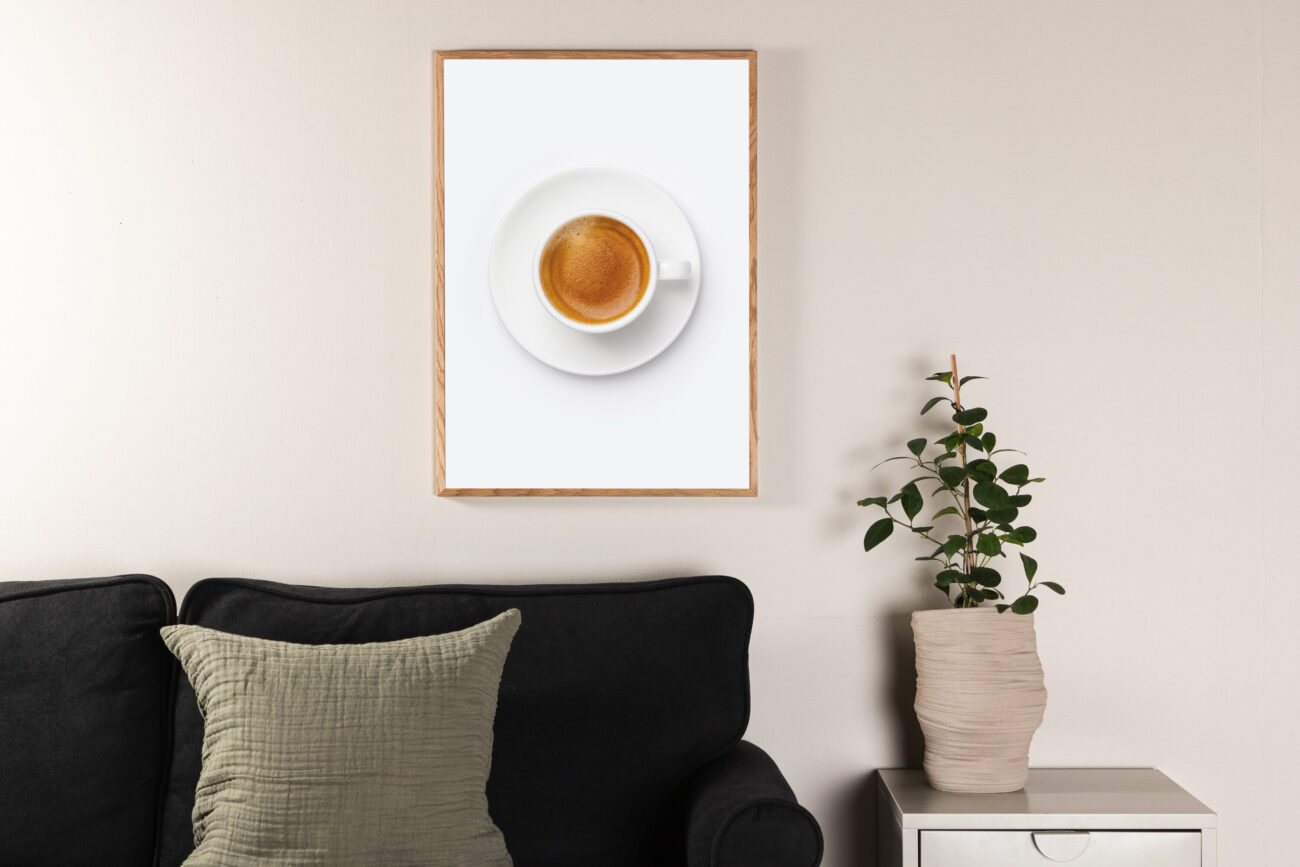 Skimmed coffee – Décoration murale – Blanc, Marron – 30 x 21 cm