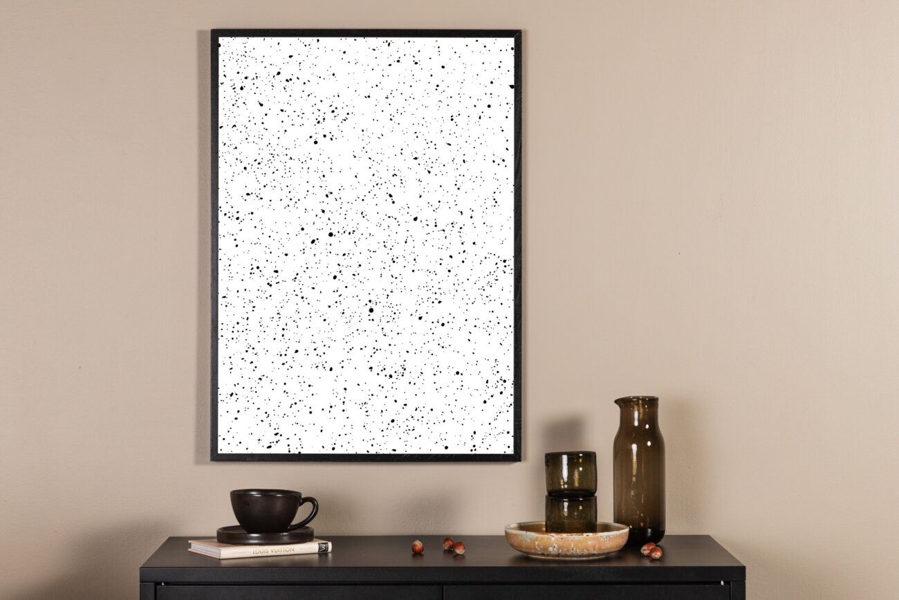 Dots – Décoration murale – Noir, Blanc – 40 x 30 cm
