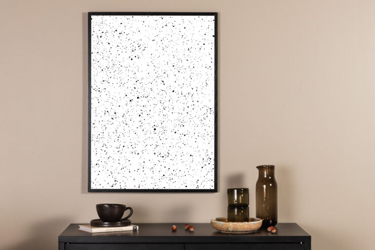 Dots – Décoration murale – Noir, Blanc – 40 x 30 cm