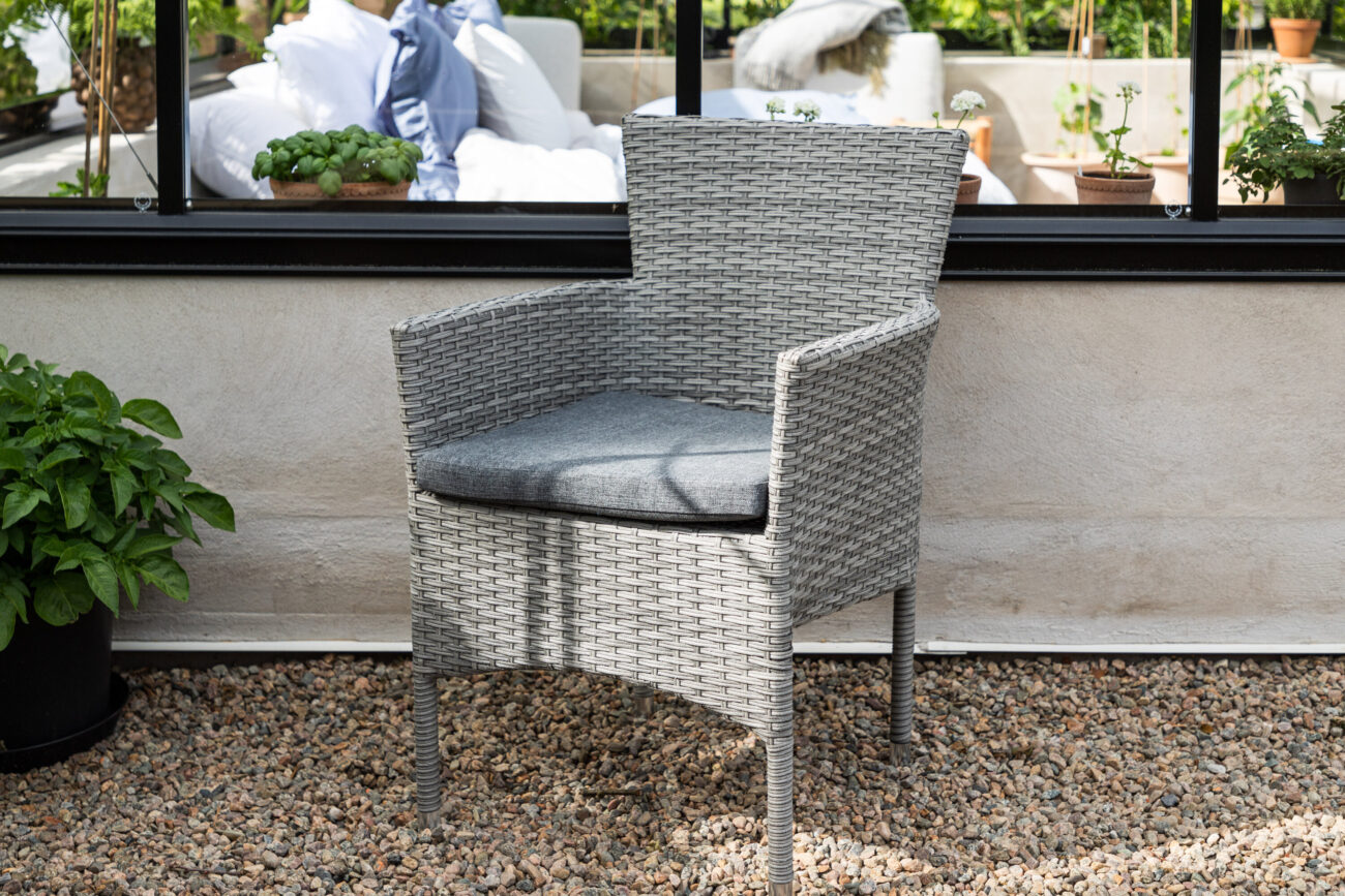 Malina – Chaise de salle à manger – Gris – 60 x 86 x 58 cm