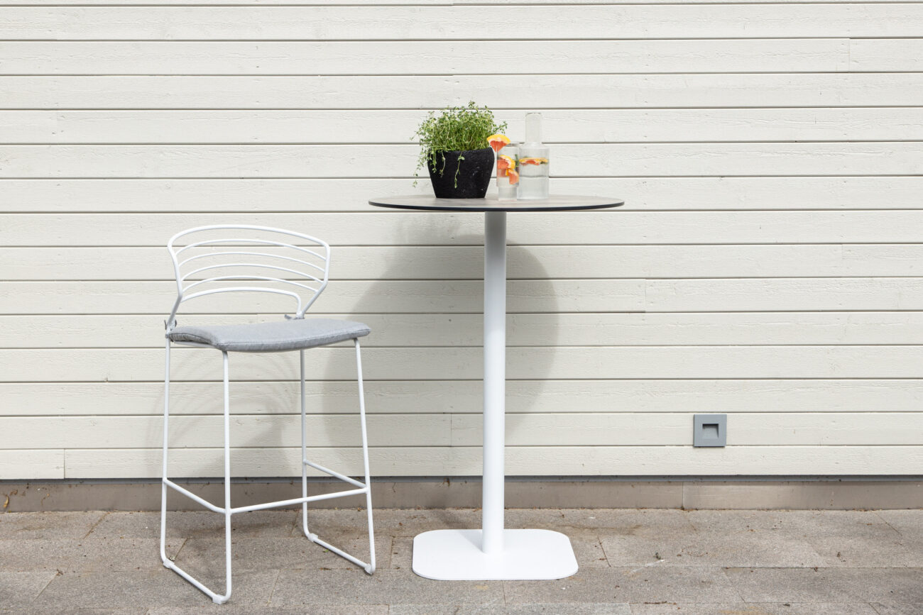 Milano – Table de bar – Gris, Blanc – ⌀70 cm