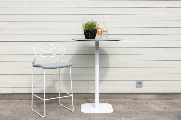 Milano – Table de bar – Gris, Blanc – ⌀70 cm