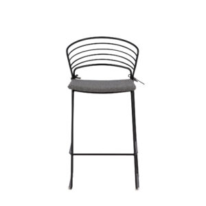 Milano – Chaise de bar – Noir, Gris – 48 x 94 x 47 cm