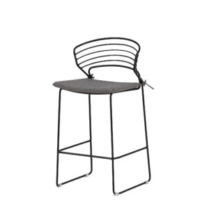 Milano – Chaise de bar – Noir, Gris – 48 x 94 x 47 cm
