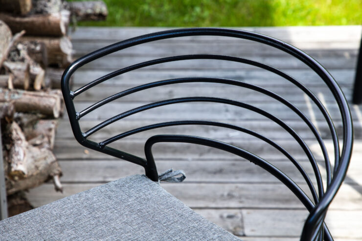 Milano – Chaise de bar – Noir, Gris – 48 x 94 x 47 cm
