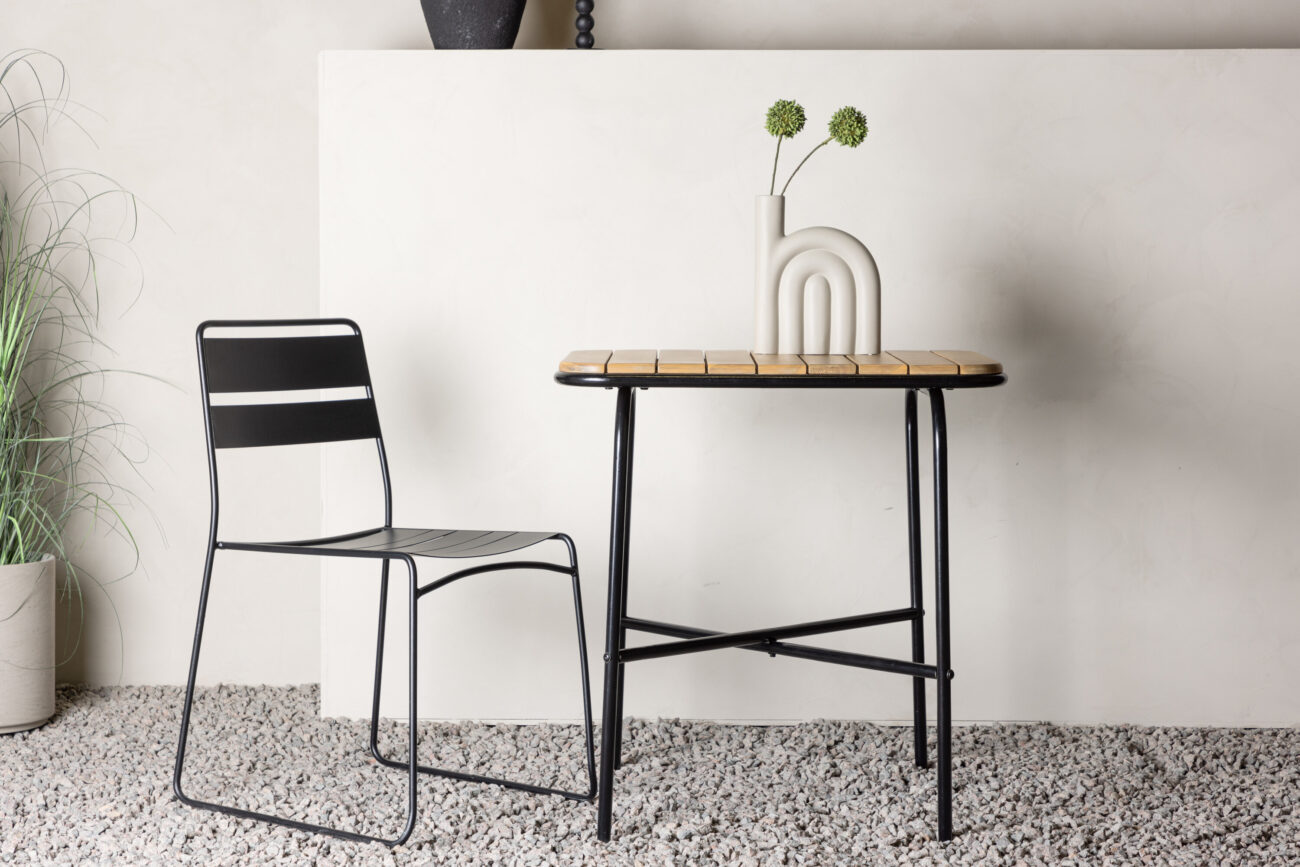 Holmbeck – Table de café – Noir, Naturel – 70 x 55 cm