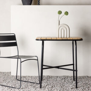 Holmbeck – Table de café – Noir, Naturel – 70 x 55 cm