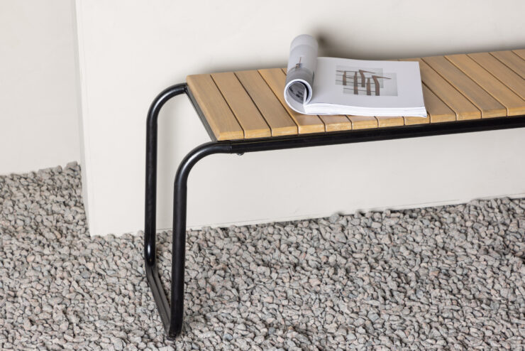 Holmbeck – Banc – Noir, Naturel – 40 x 46 x 136 cm