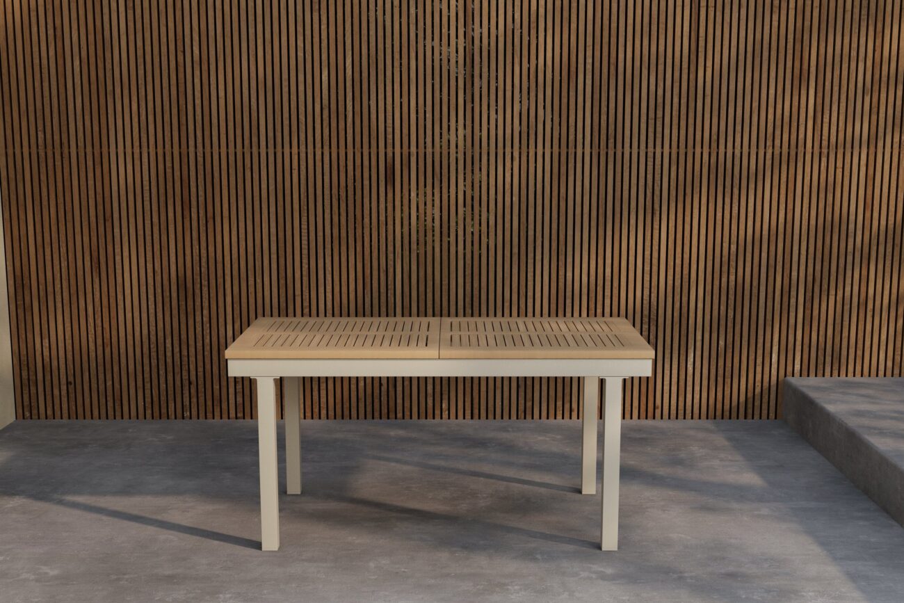 Panama – Table à manger rectangulaire – Beige, Naturel – 160 x 90 cm