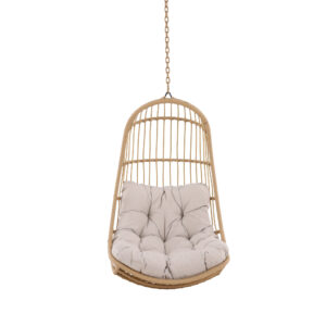 Pulau – Fauteuil suspendu – Naturel, Beige – 70 x 120 x 77 cm