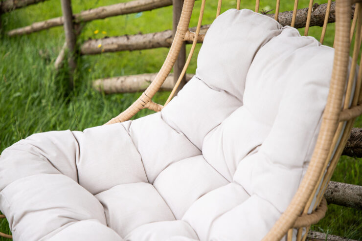 Pulau – Fauteuil suspendu – Naturel, Beige – 70 x 120 x 77 cm
