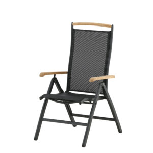 Panama – Chaise réglable – Noir, Naturel – 75 x 110 x 60 cm
