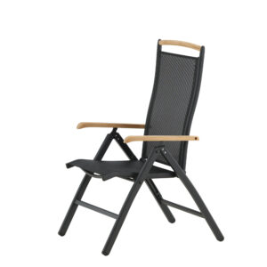 Panama – Chaise réglable – Noir, Naturel – 75 x 110 x 60 cm