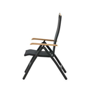 Panama – Chaise réglable – Noir, Naturel – 75 x 110 x 60 cm