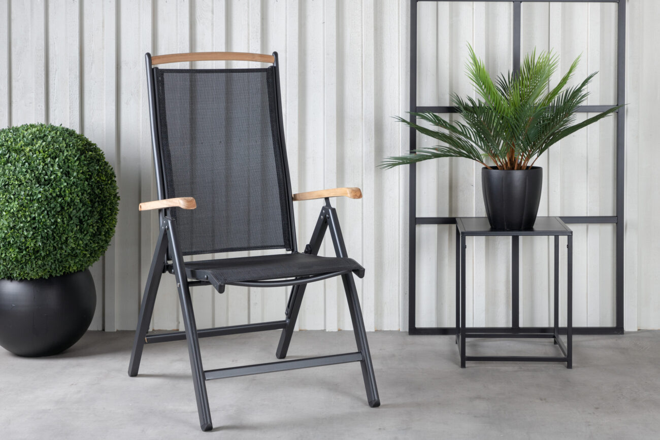 Panama – Chaise réglable – Noir, Naturel – 75 x 110 x 60 cm