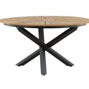 Mexico – Table à manger ronde – Noir, Naturel – ⌀140 cm