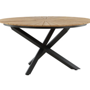 Mexico – Table à manger ronde – Noir, Naturel – ⌀140 cm