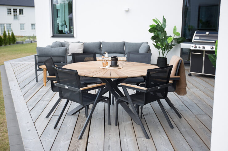Mexico – Table à manger ronde – Noir, Naturel – ⌀140 cm
