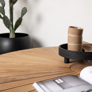 Mexico – Table à manger ronde – Noir, Naturel – ⌀140 cm