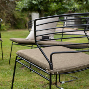 Milano – Salon canapé – Noir – Chaise : 66 x 76 x 59 Canapé : 65 x 75 cm