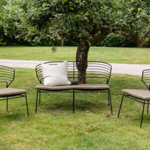 Milano – Salon canapé – Noir – Chaise : 66 x 76 x 59 Canapé : 65 x 75 cm
