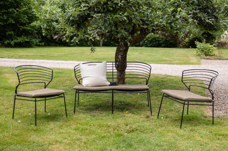 Milano – Salon canapé – Noir – Chaise : 66 x 76 x 59 Canapé : 65 x 75 cm