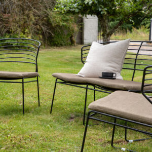 Milano – Salon canapé – Noir – Chaise : 66 x 76 x 59 Canapé : 65 x 75 cm