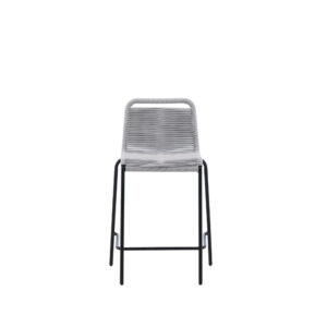Lindos – Chaise de bar – Noir, Gris clair – 54 x 89 x 53 cm