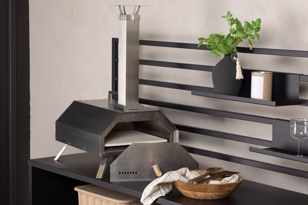 Hamnå – Pizza Oven – Argenté – 40 x 69 x 77 cm