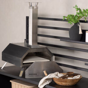 Hamnå – Pizza Oven – Argenté – 40 x 69 x 77 cm
