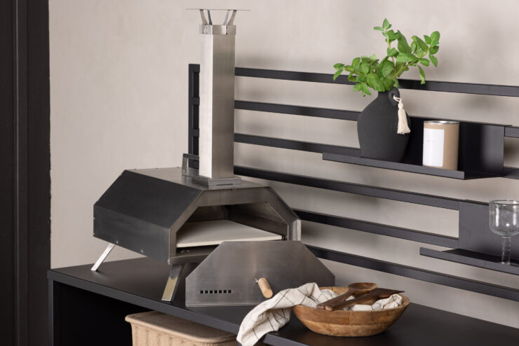 Hamnå – Pizza Oven – Argenté – 40 x 69 x 77 cm