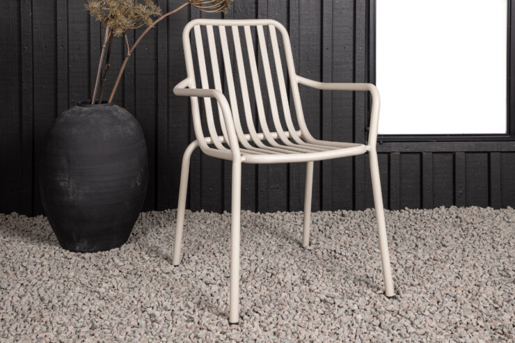 Peking – Chaise de salle à manger – Beige – 64 x 85 x 57 cm