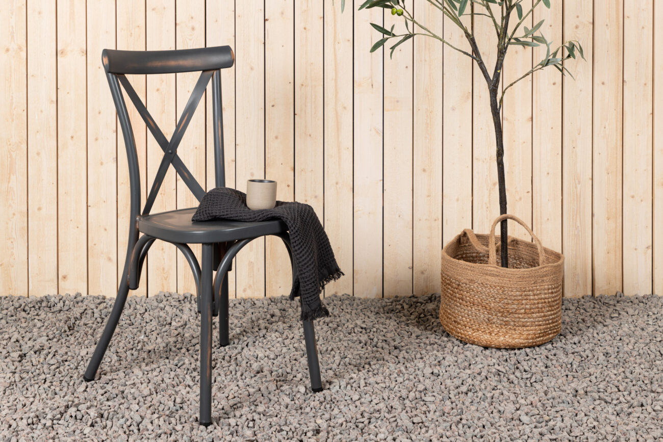 Tablas – Chaise de salle à manger – Gris foncé – 48 x 88 x 48 cm