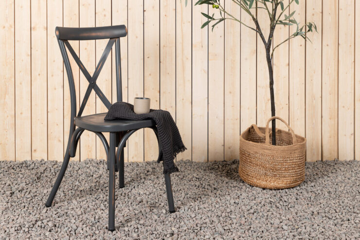Tablas – Chaise de salle à manger – Gris foncé – 48 x 88 x 48 cm