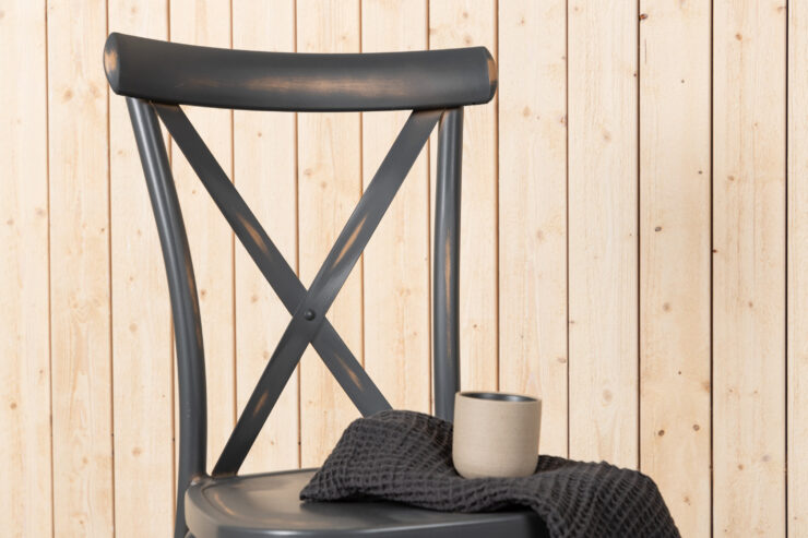 Tablas – Chaise de salle à manger – Gris foncé – 48 x 88 x 48 cm