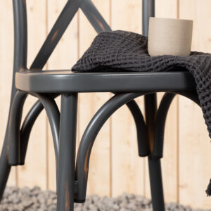 Tablas – Chaise de salle à manger – Gris foncé – 48 x 88 x 48 cm