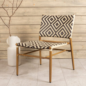 Calapan – Fauteuil lounge – Beige, Noir, Marron – 69 x 77 x 56 cm