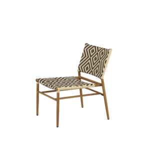 Calapan – Fauteuil lounge – Beige, Noir, Marron – 69 x 77 x 56 cm