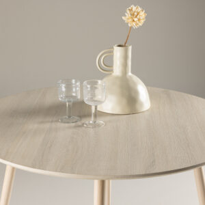 Plaza – Table à manger ronde – Blanchi – ⌀100 cm