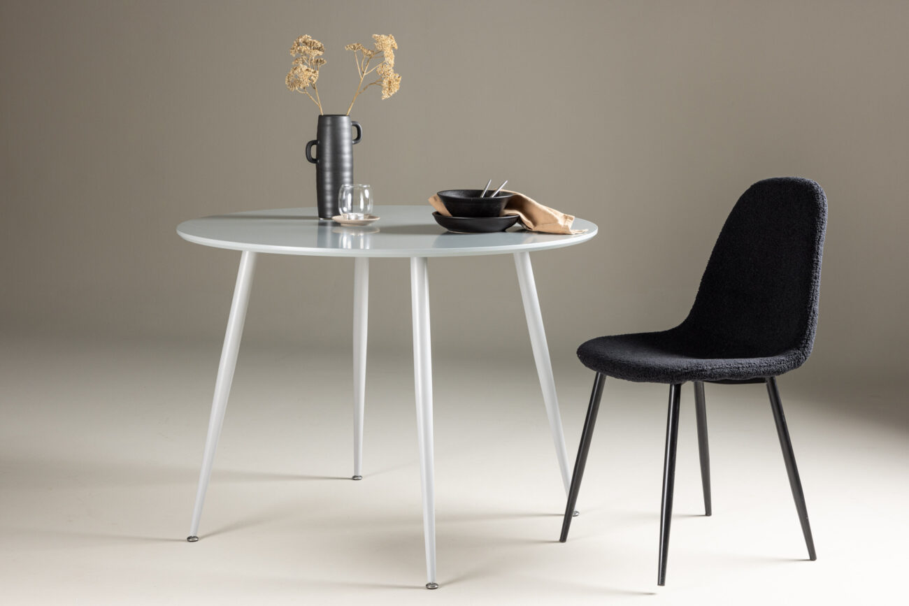 Plaza – Table à manger ronde – Gris – ⌀100 cm