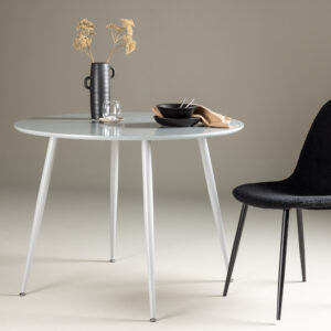 Plaza – Table à manger ronde – Gris – ⌀100 cm
