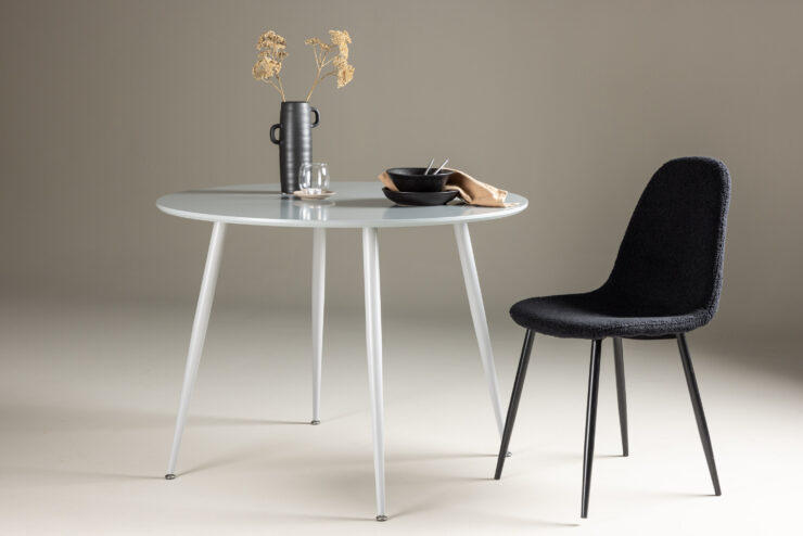 Plaza – Table à manger ronde – Gris – ⌀100 cm