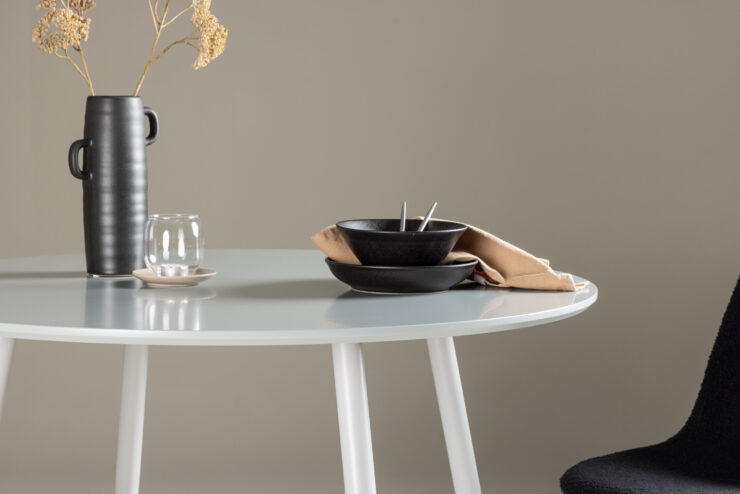 Plaza – Table à manger ronde – Gris – ⌀100 cm